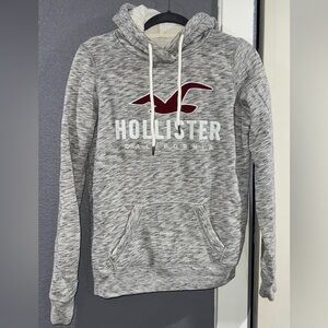 Hollister Heather Gray Hoodie with Maroon Logo